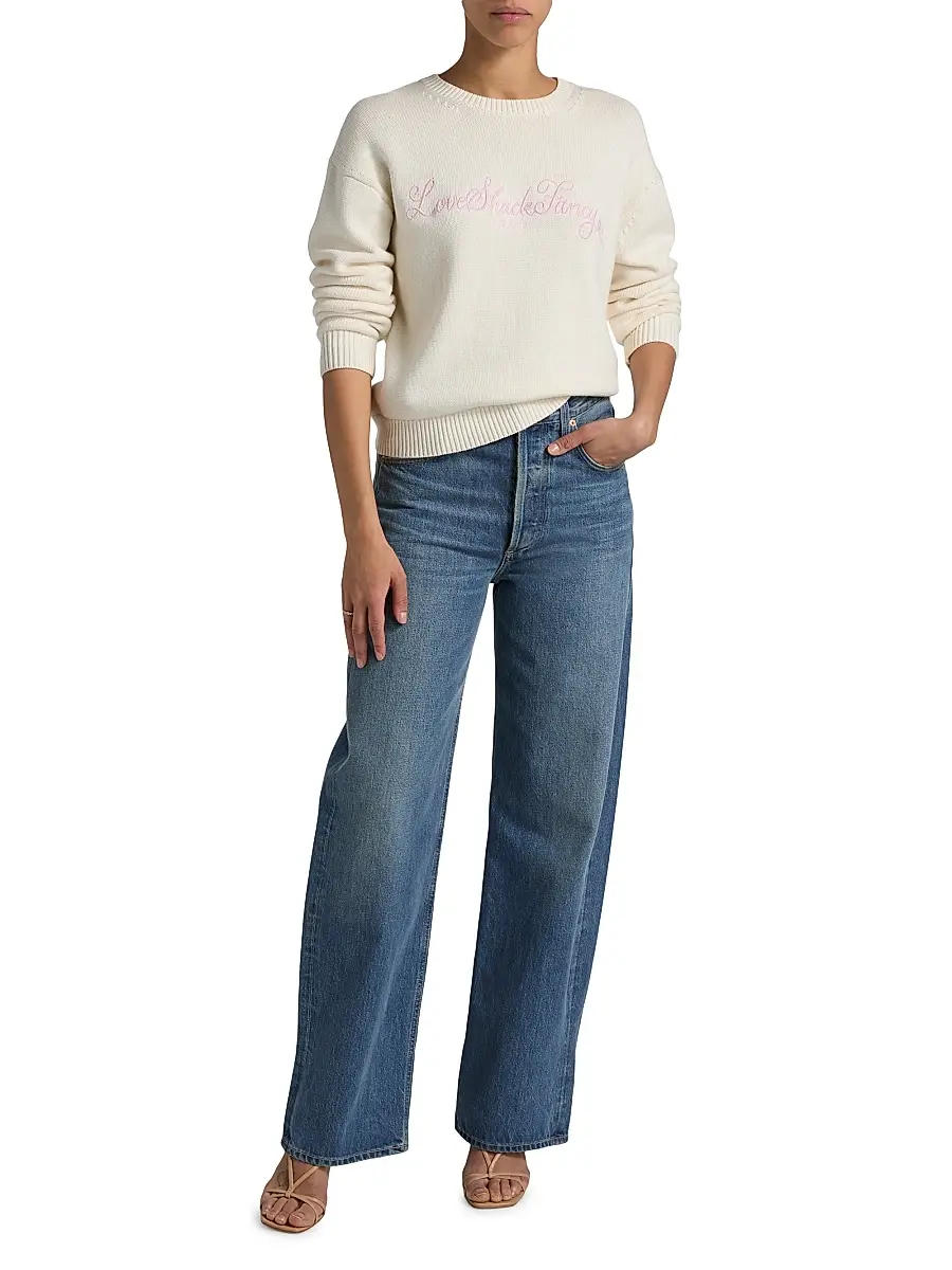 LoveShackFancy Women's Selman Crewneck Sweater | Thumbnail 2 LoveShackFancy Women's Selman Crewneck Sweater | Thumbnail 2