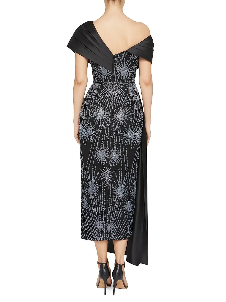 THEIA Women's Kelly Beaded Column Midi-Dress | Thumbnail 4 THEIA Women's Kelly Beaded Column Midi-Dress | Thumbnail 4