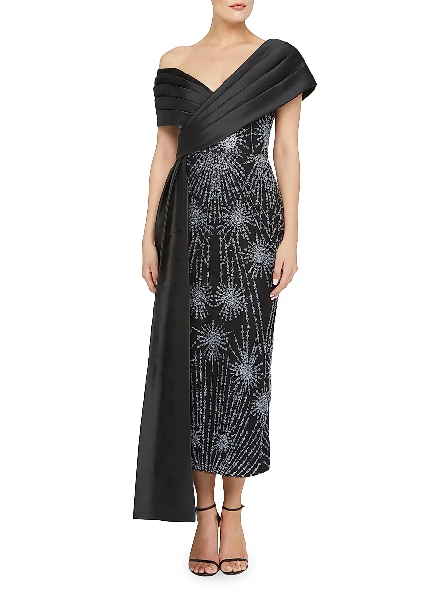 THEIA Women's Kelly Beaded Column Midi-Dress | Thumbnail 6 THEIA Women's Kelly Beaded Column Midi-Dress | Thumbnail 6