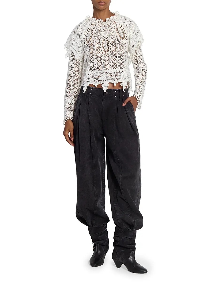 Isabel Marant Women's Hyliana Lace Cotton Top | Thumbnail 2 Isabel Marant Women's Hyliana Lace Cotton Top | Thumbnail 2