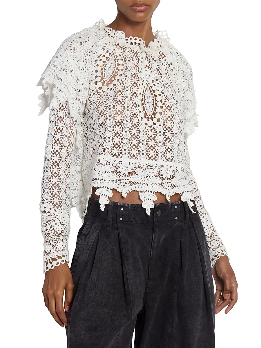 Isabel Marant Women's Hyliana Lace Cotton Top | Thumbnail 3 Isabel Marant Women's Hyliana Lace Cotton Top | Thumbnail 3