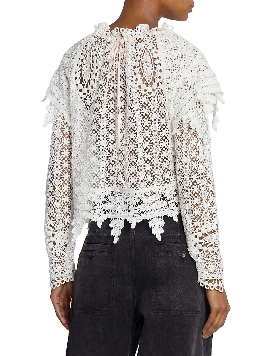 Isabel Marant Women's Hyliana Lace Cotton Top | Thumbnail 5 Isabel Marant Women's Hyliana Lace Cotton Top | Thumbnail 5