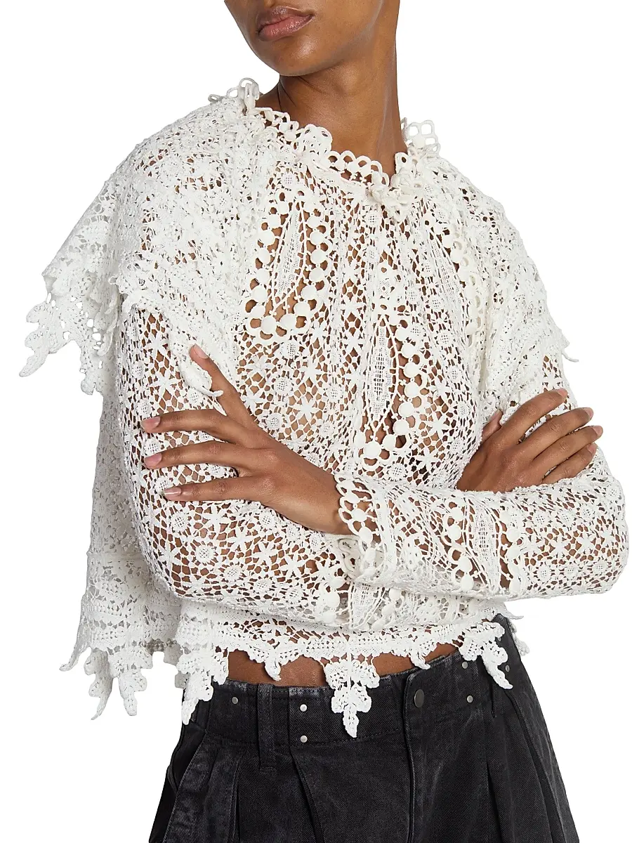 Isabel Marant Women's Hyliana Lace Cotton Top | Thumbnail 6 Isabel Marant Women's Hyliana Lace Cotton Top | Thumbnail 6