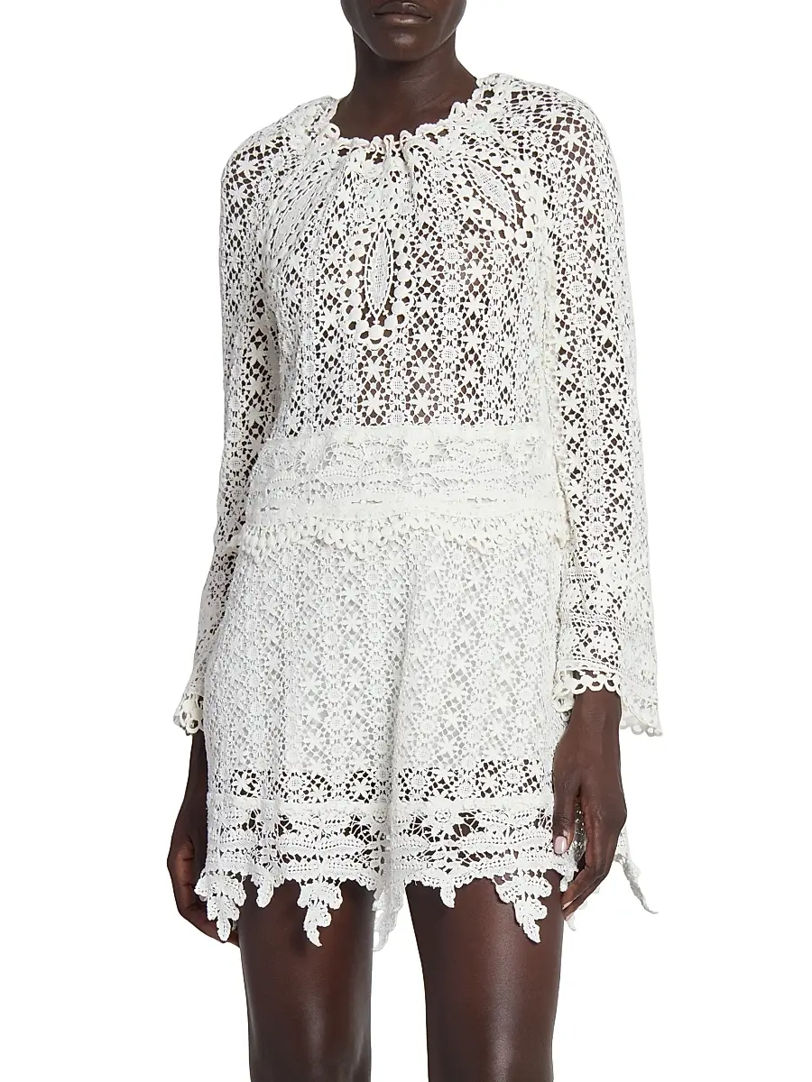 Isabel Marant Women's Hizene Lace Cotton Minidress | Thumbnail 3 Isabel Marant Women's Hizene Lace Cotton Minidress | Thumbnail 3