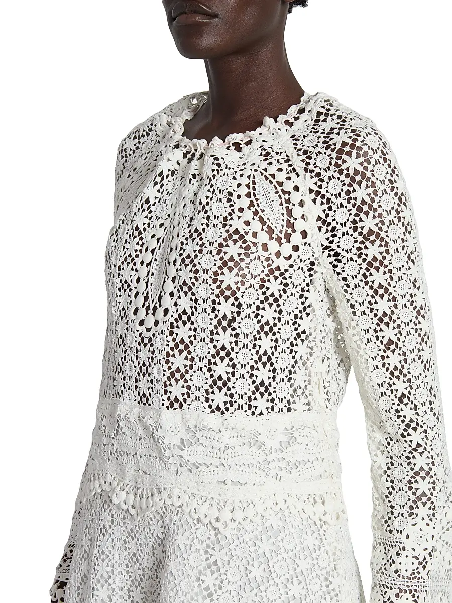 Isabel Marant Women's Hizene Lace Cotton Minidress | Thumbnail 6 Isabel Marant Women's Hizene Lace Cotton Minidress | Thumbnail 6