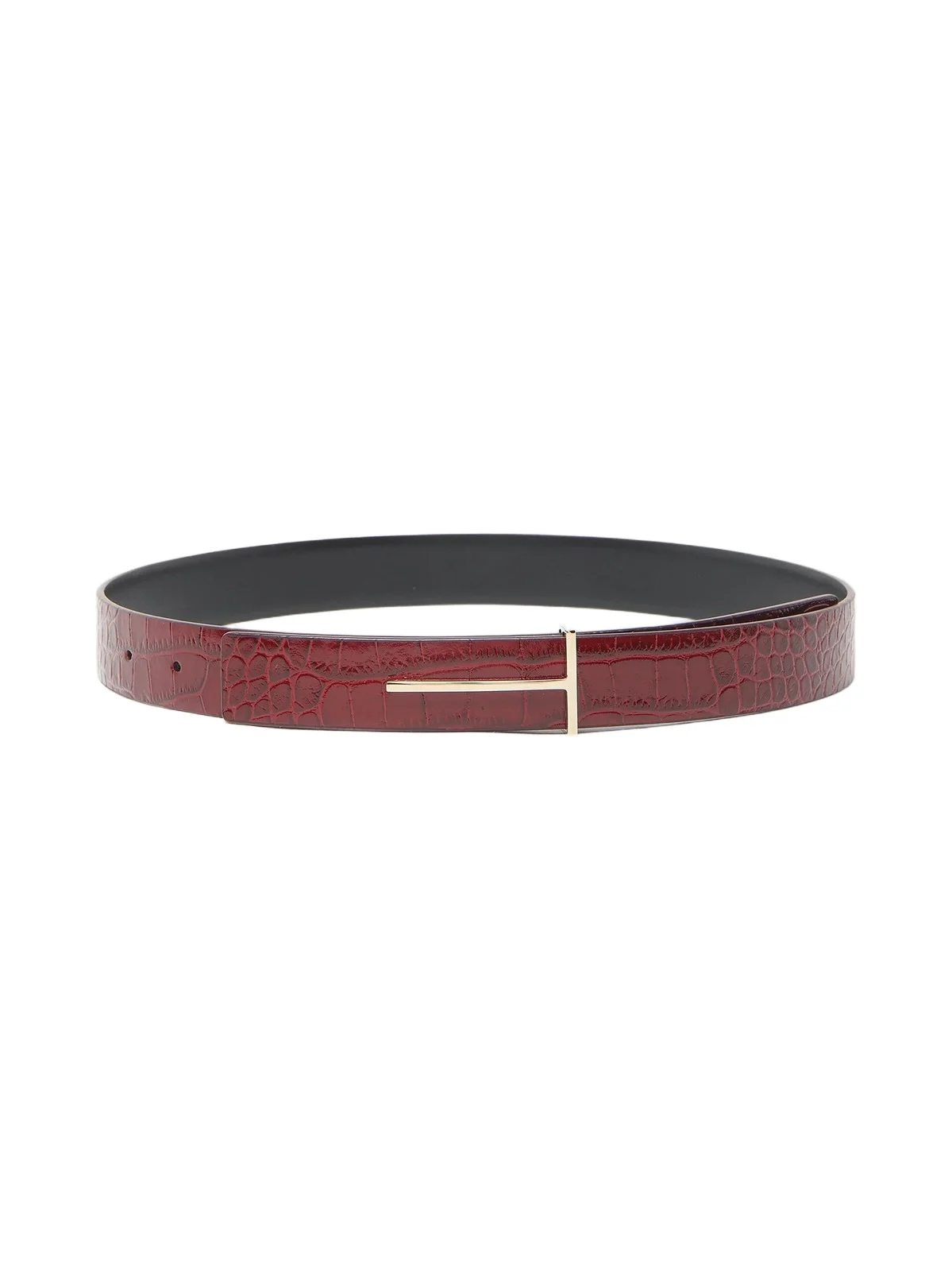 Women's Slim T Croc-Embossed Leather Belt Women's Slim T Croc-Embossed Leather Belt