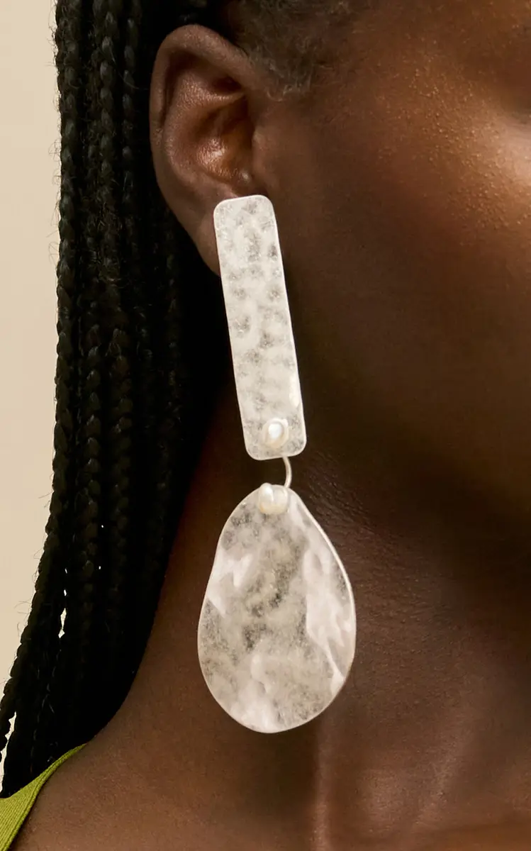 Cult Gaia Solana Metal and Faux Pearl Earrings
