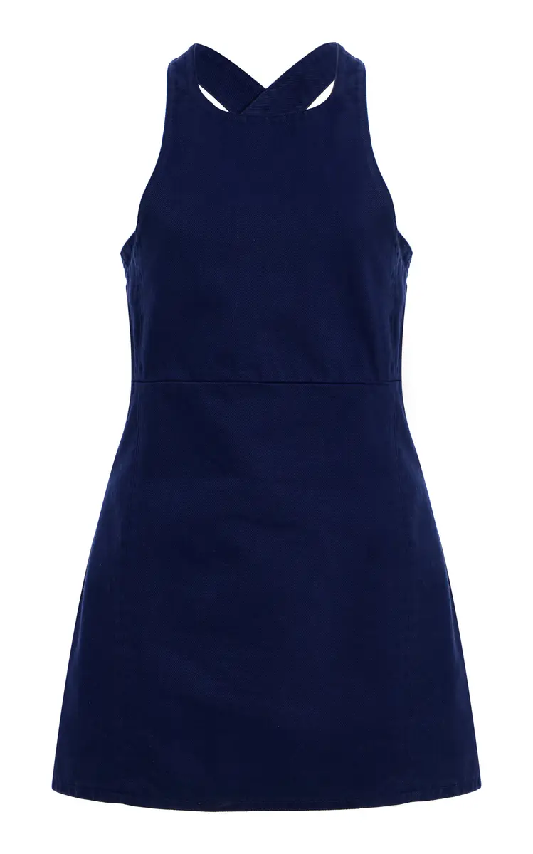 Miu Miu Cotton Gabardine Mini Dress | Image 1 Miu Miu Cotton Gabardine Mini Dress | Image 1