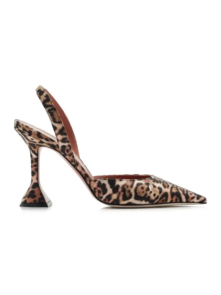 Holli Leopard Satin Slingback Pumps