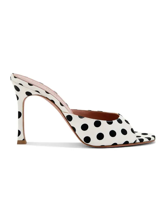 Alexa Polka-Dot Satin Mules