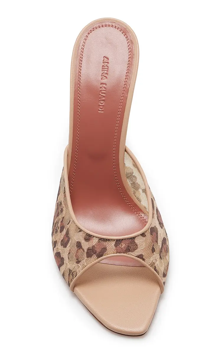 Amina Muaddi Alexa Leopard Lace Mules | Thumbnail 3 Amina Muaddi Alexa Leopard Lace Mules | Thumbnail 3