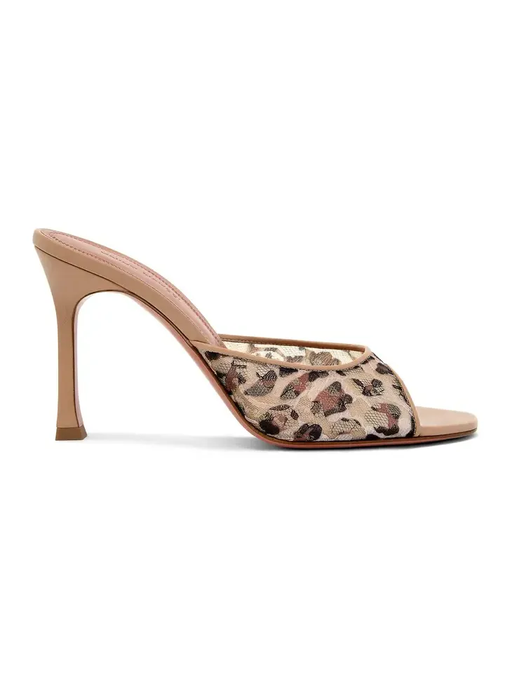 Alexa Leopard Lace Mules