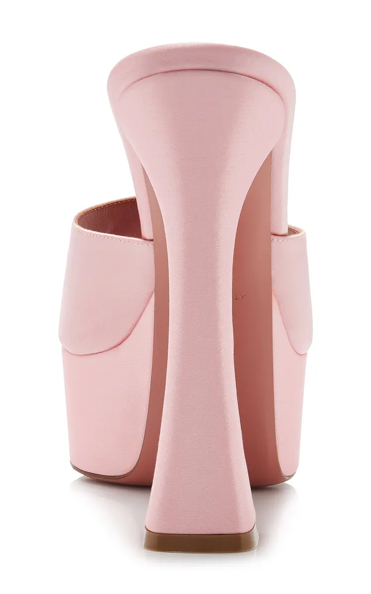 Amina Muaddi Dalida Satin Platform Mules | Thumbnail 5