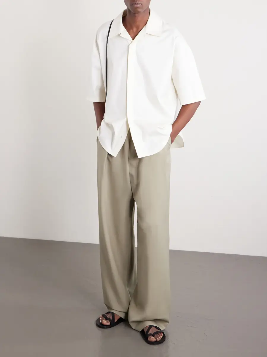 Loewe Camp-Collar Logo-Embroidered Cotton-Twill Shirt - Men | Thumbnail 2 Loewe Camp-Collar Logo-Embroidered Cotton-Twill Shirt - Men | Thumbnail 2