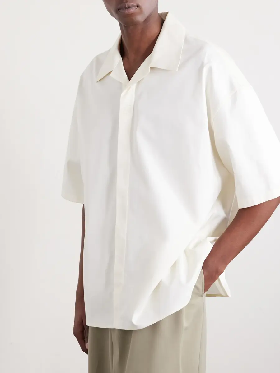 Loewe Camp-Collar Logo-Embroidered Cotton-Twill Shirt - Men | Thumbnail 3 Loewe Camp-Collar Logo-Embroidered Cotton-Twill Shirt - Men | Thumbnail 3