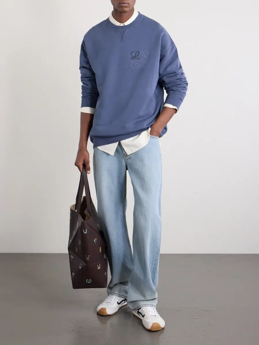 Loewe Logo-Embroidered Printed Cotton-Jersey Sweatshirt - Men | Thumbnail 2 Loewe Logo-Embroidered Printed Cotton-Jersey Sweatshirt - Men | Thumbnail 2