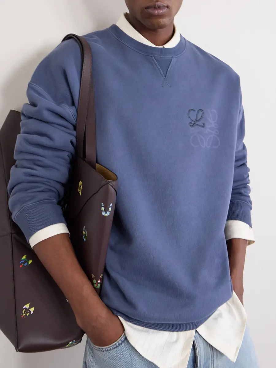 Loewe Logo-Embroidered Printed Cotton-Jersey Sweatshirt - Men | Thumbnail 5 Loewe Logo-Embroidered Printed Cotton-Jersey Sweatshirt - Men | Thumbnail 5