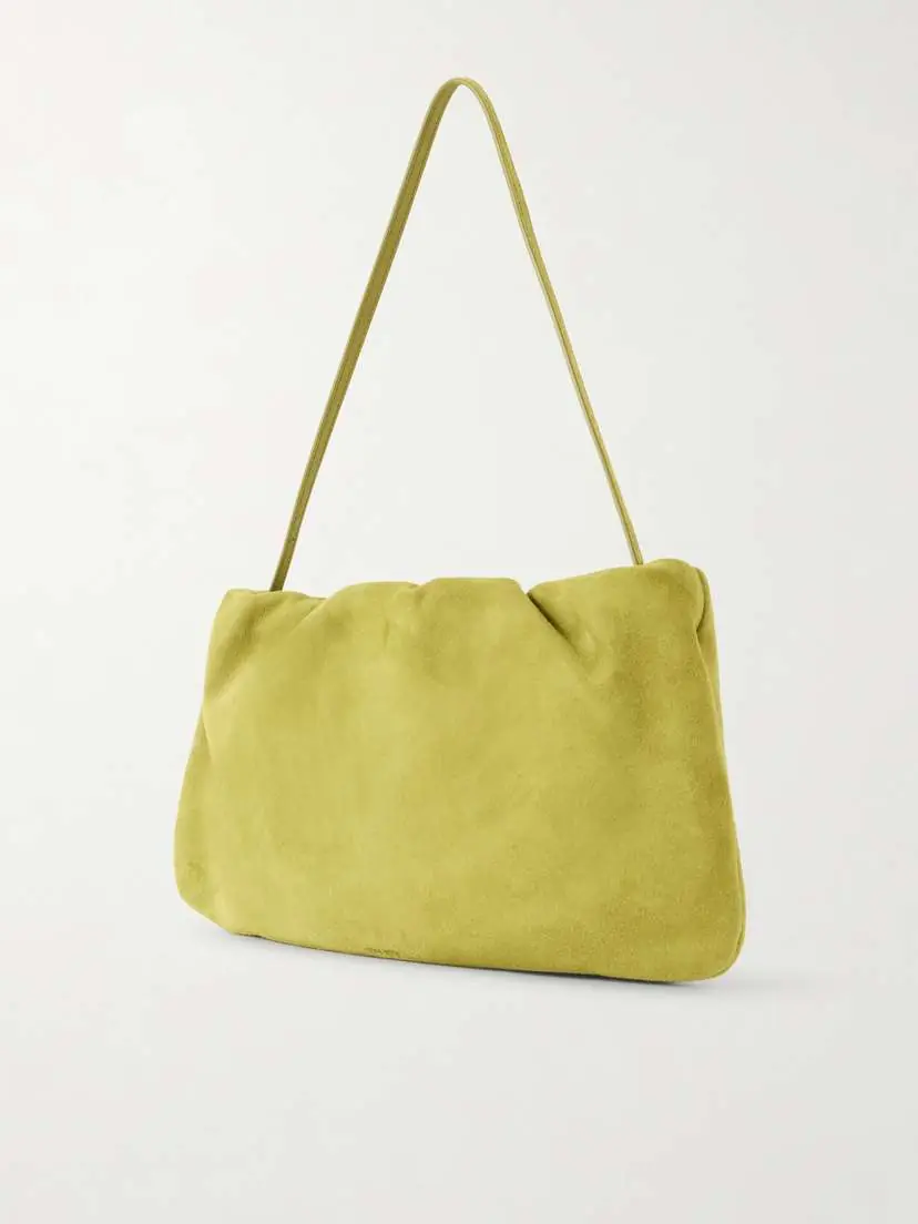 The Row Bourse Xl Gathered Suede Shoulder Bag | Thumbnail 4 The Row Bourse Xl Gathered Suede Shoulder Bag | Thumbnail 4