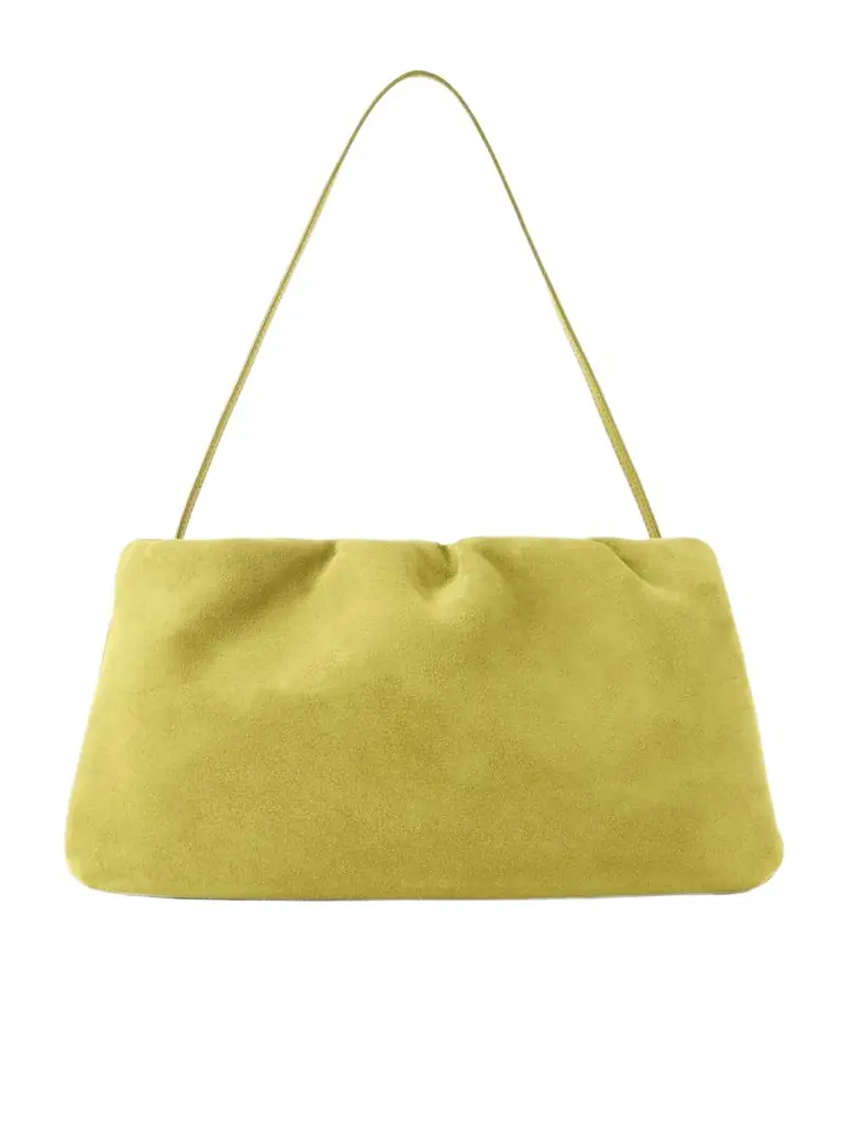 Bourse Xl Gathered Suede Shoulder Bag