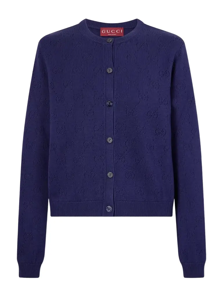 Gucci Perforated Silk-blend Cardigan | Image 1 Gucci Perforated Silk-blend Cardigan | Image 1