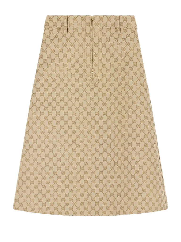 Canvas-jacquard Skirt