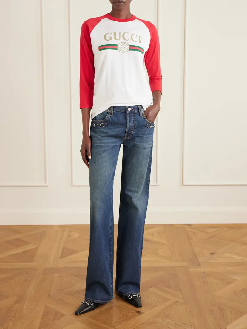 Gucci Printed Cotton-blend Jersey T-shirt | Thumbnail 2 Gucci Printed Cotton-blend Jersey T-shirt | Thumbnail 2