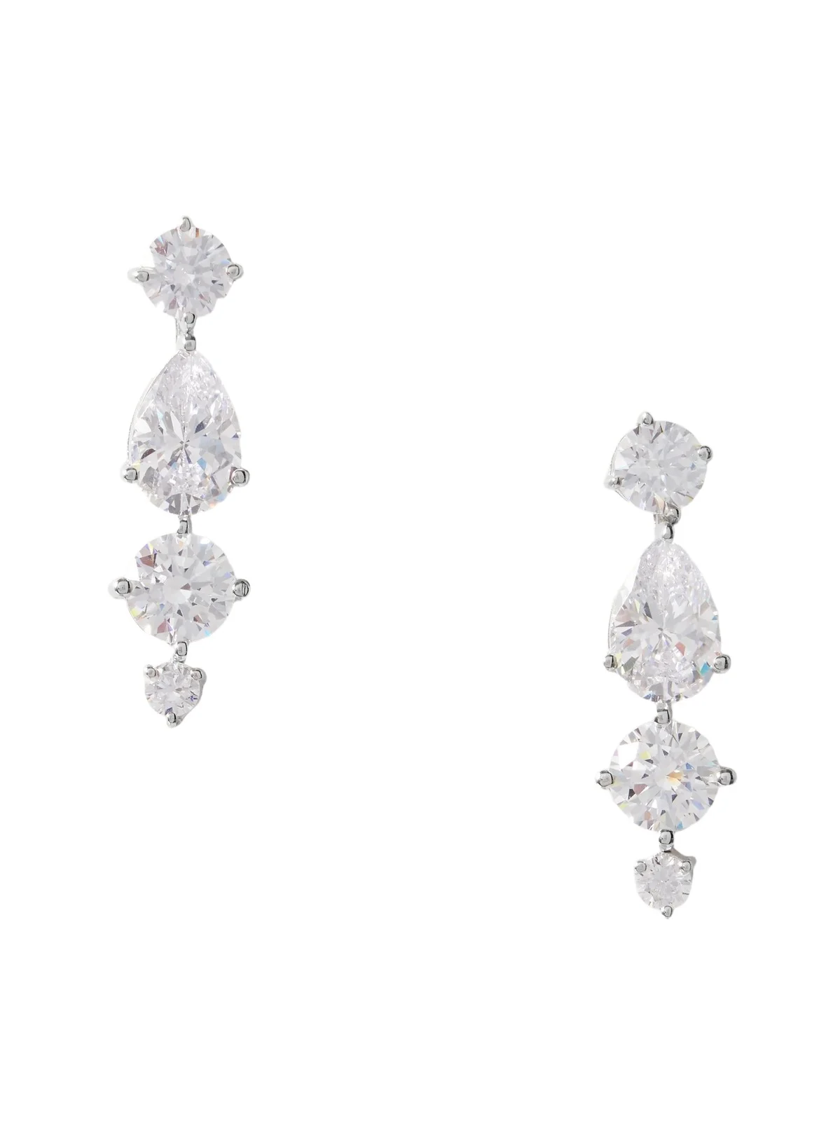 Rhodium-plated Recycled Silver Cubic Zirconia Earrings