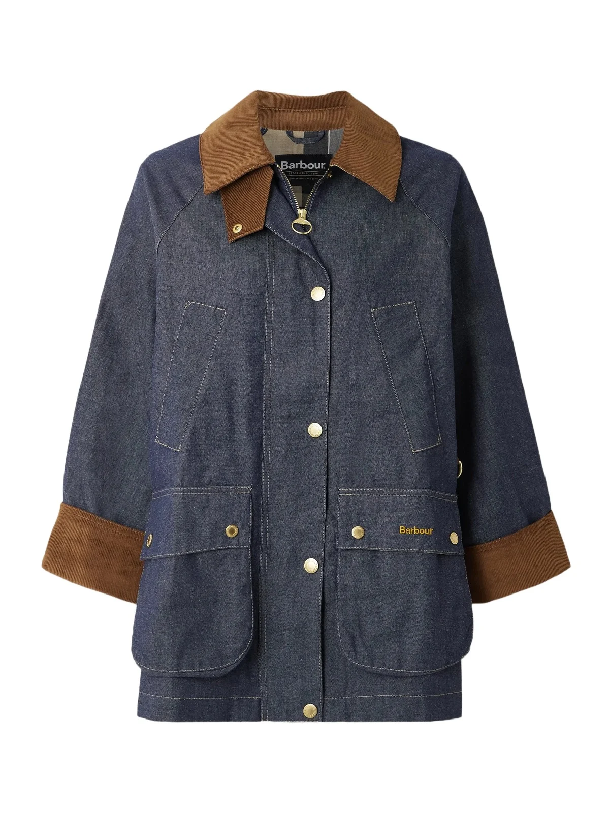 Barbour Asker Cotton Corduroy-trimmed Denim Jacket
