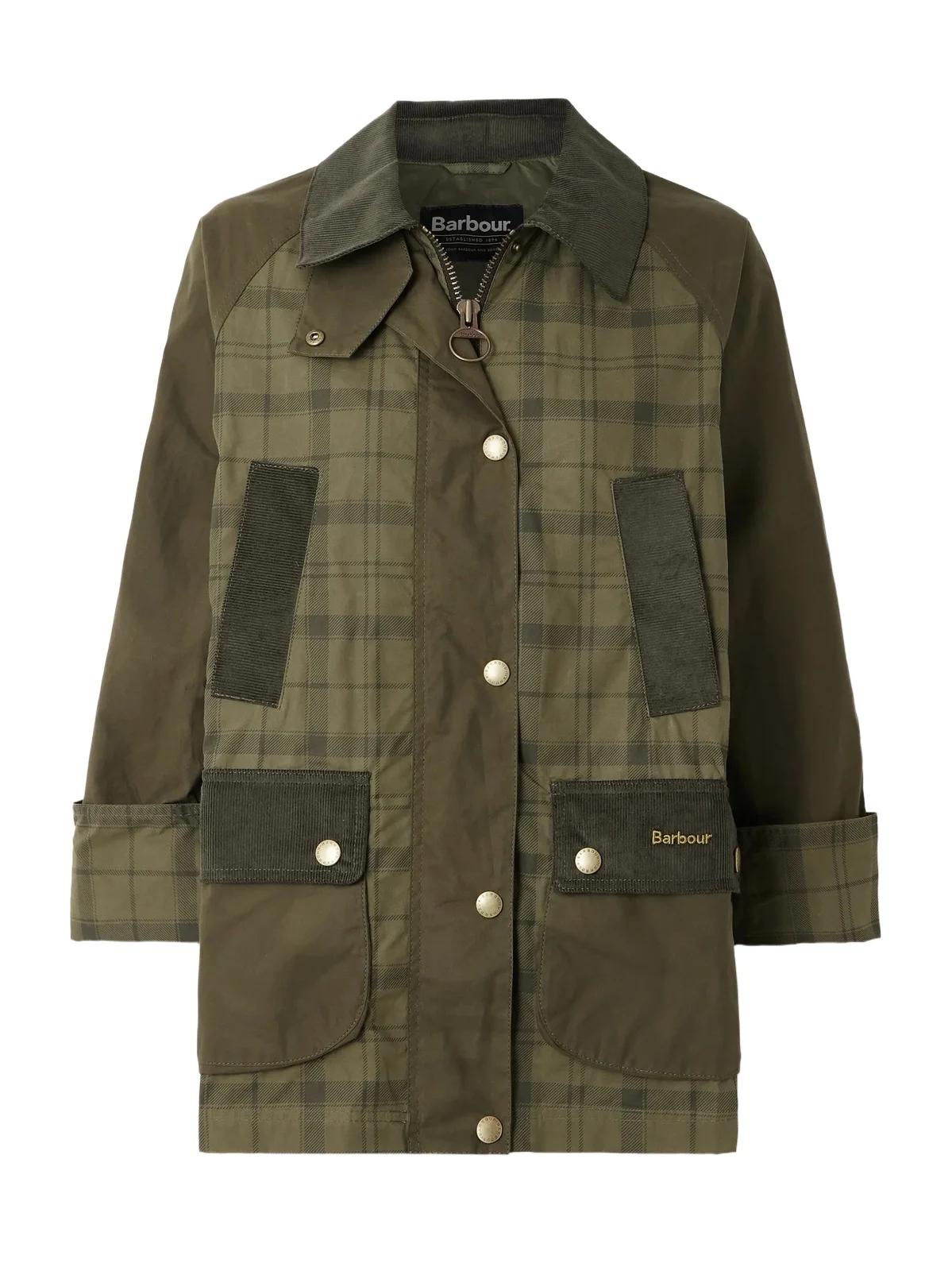 Beadnell Corduroy-trimmed Checked Cotton Jacket Beadnell Corduroy-trimmed Checked Cotton Jacket