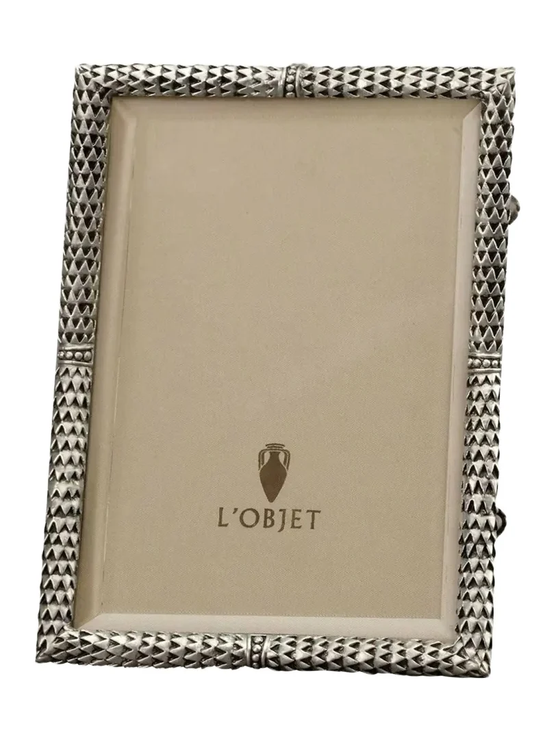 L'Objet Scales Platinum Picture Frame, 5" x 7"