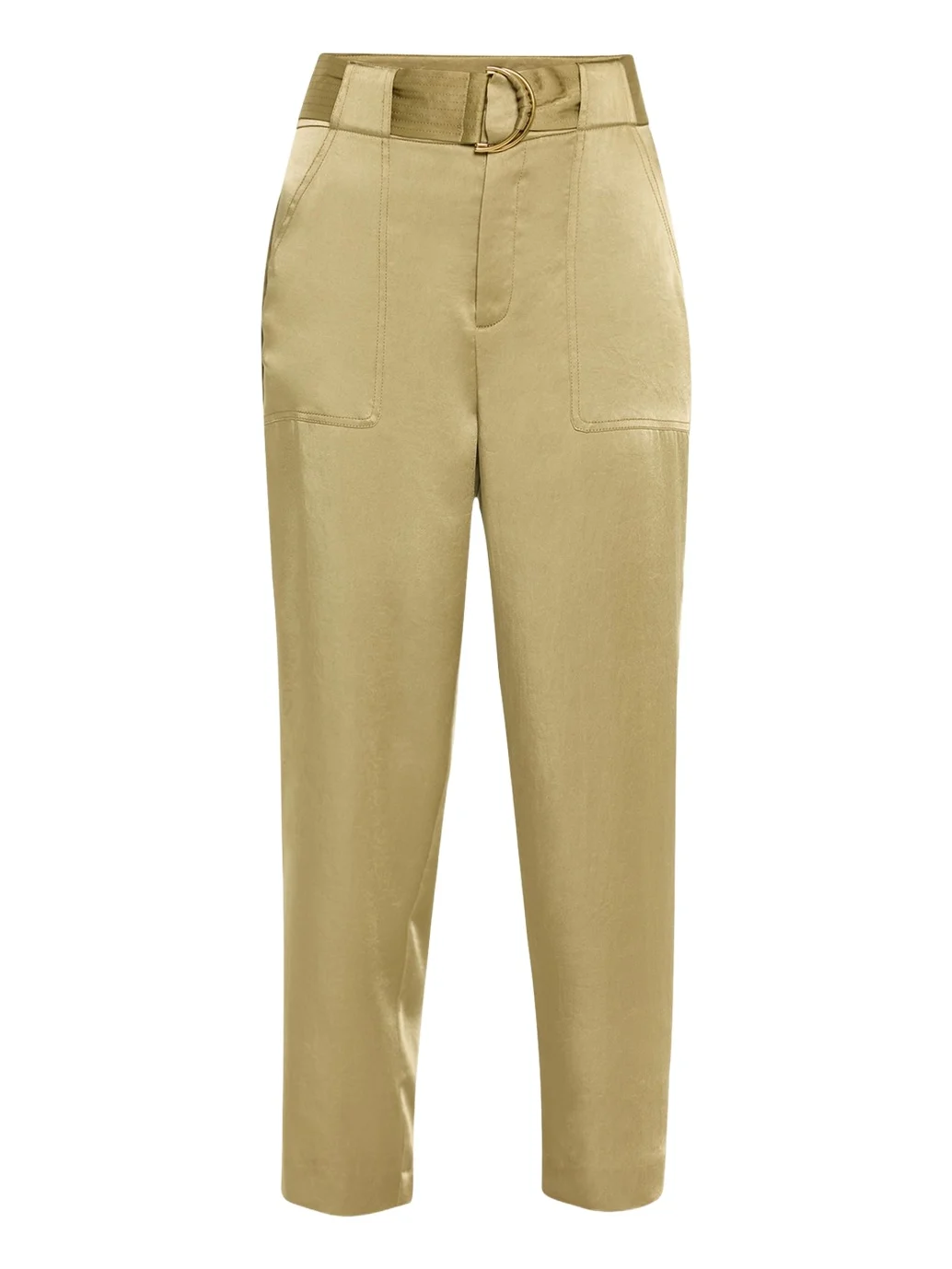 Ramy Brook Hayden Belted Cropped Satin Pants