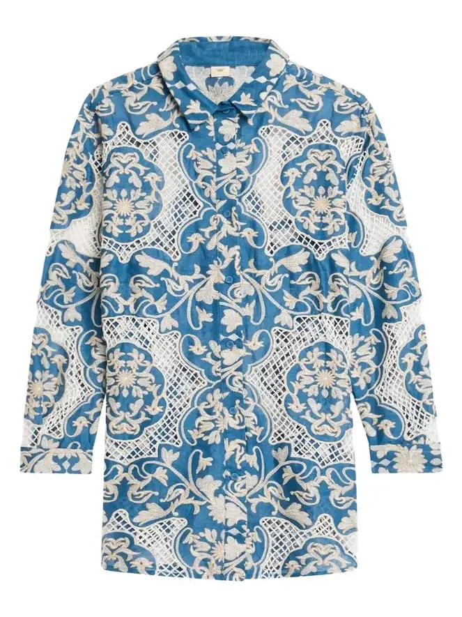 Cecilia Ribbons Button-Front Shirt Cecilia Ribbons Button-Front Shirt