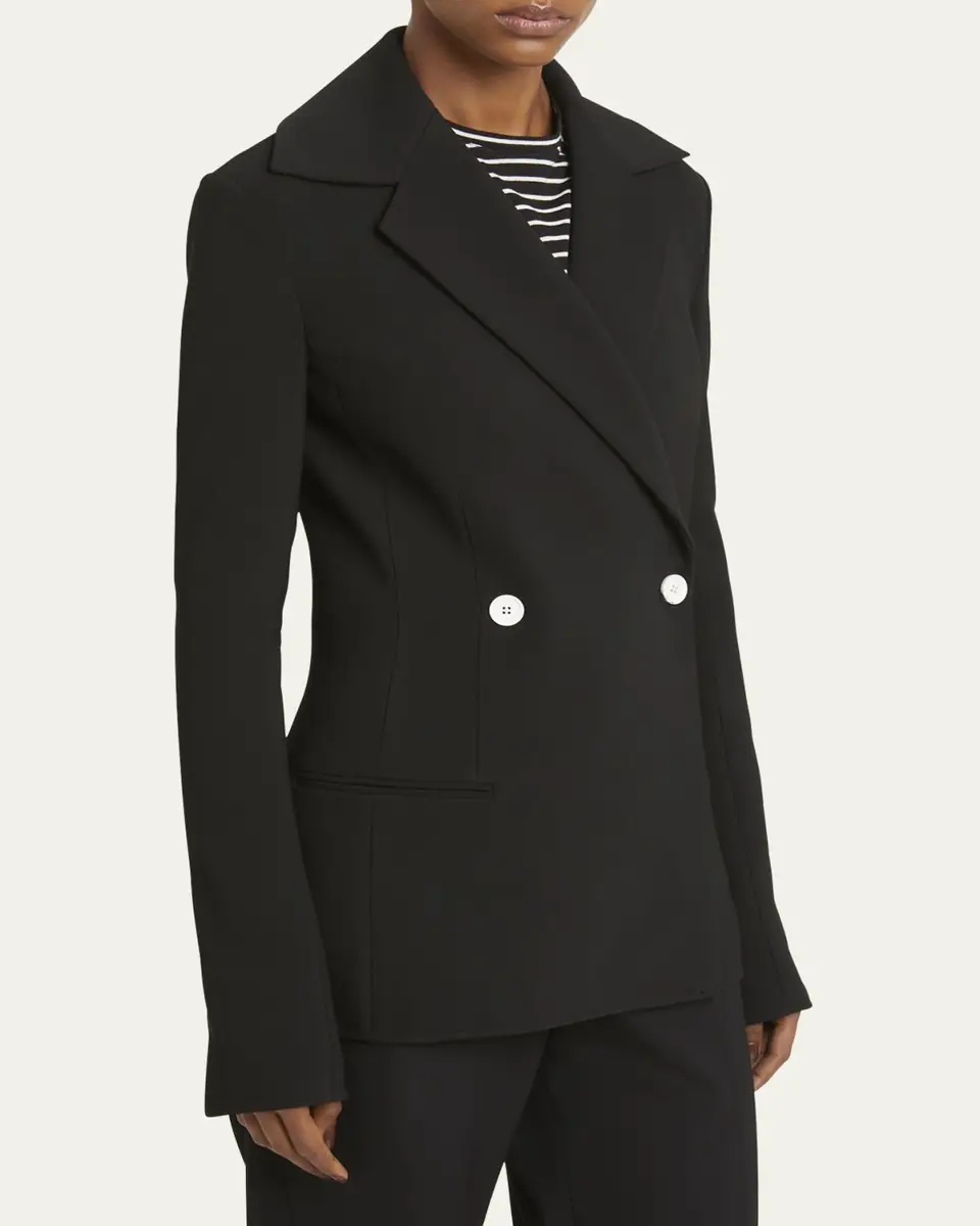 Proenza Schouler Marine Double Breasted Bi-Stretch Suiting Jacket | Thumbnail 4