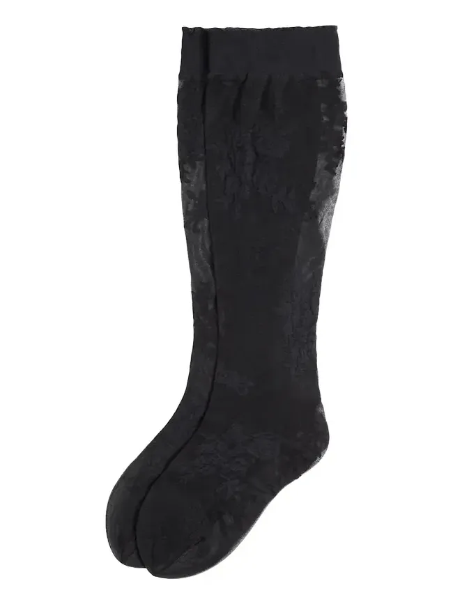 Valentino Garavani Floral Lace Knee-High Socks