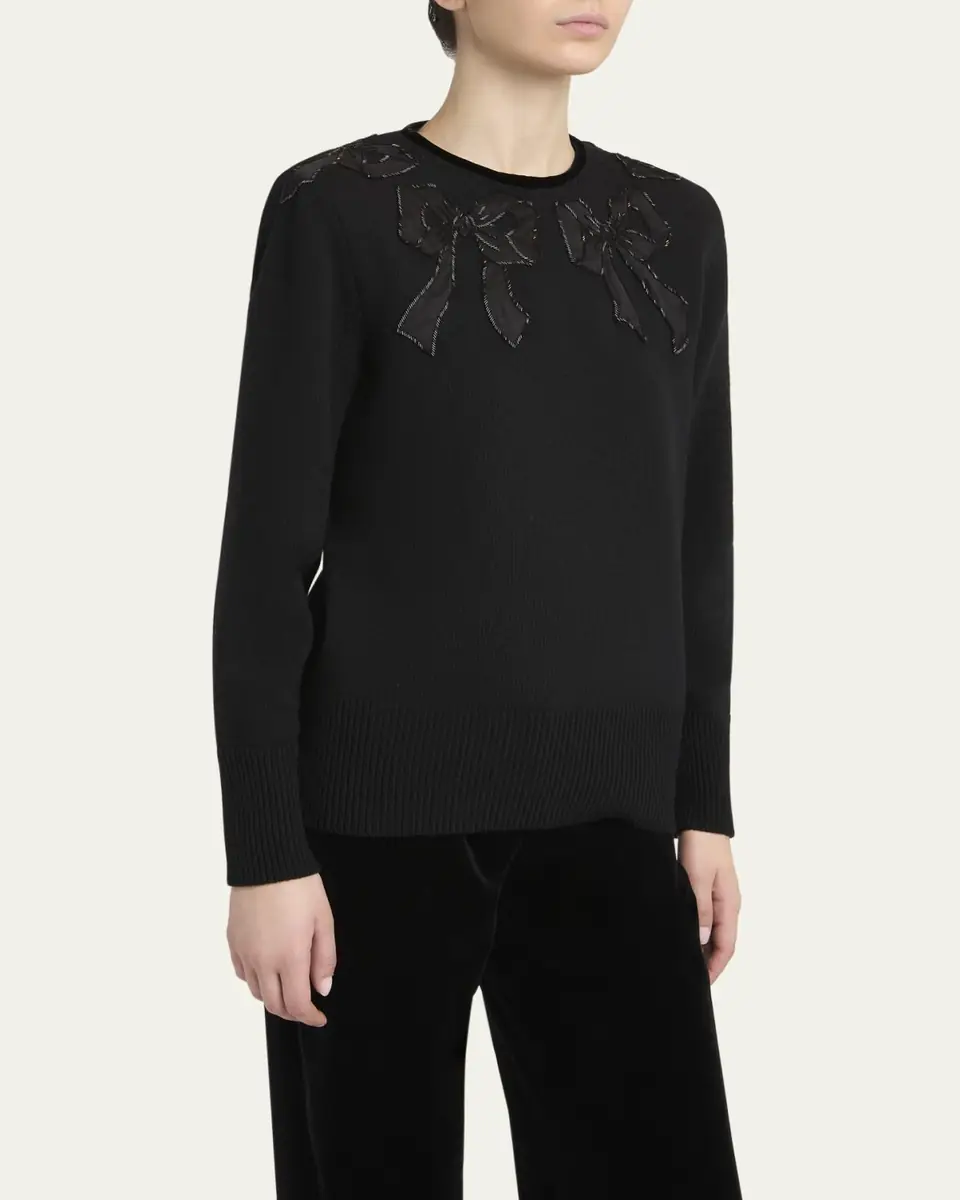 Valentino Garavani Maglia Bow Wool Sweater | Thumbnail 4 Valentino Garavani Maglia Bow Wool Sweater | Thumbnail 4