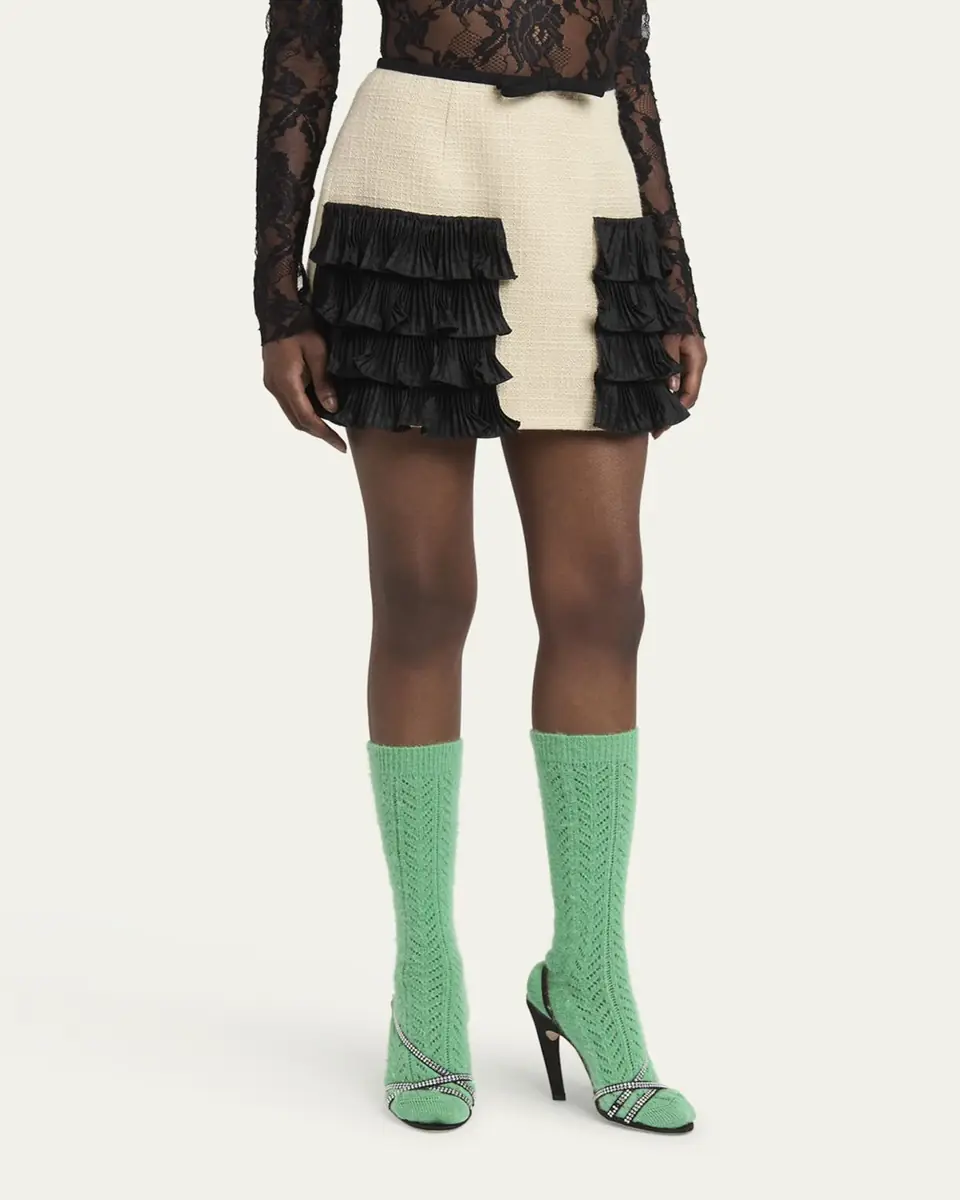 Valentino Garavani Tiered Ruffle Tweed Mini Skirt | Thumbnail 4 Valentino Garavani Tiered Ruffle Tweed Mini Skirt | Thumbnail 4