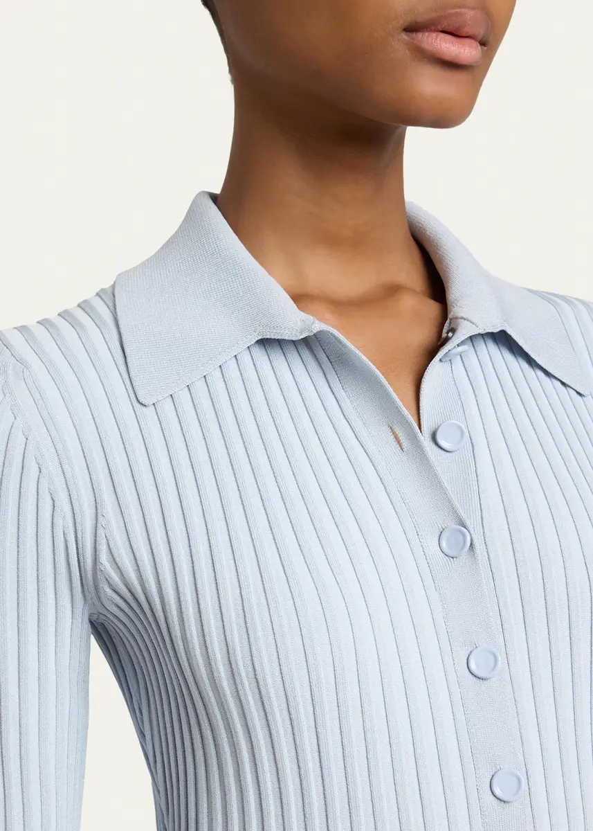 Proenza Schouler Luiza Rib-Knit Long-Sleeve Dress | Thumbnail 5 Proenza Schouler Luiza Rib-Knit Long-Sleeve Dress | Thumbnail 5