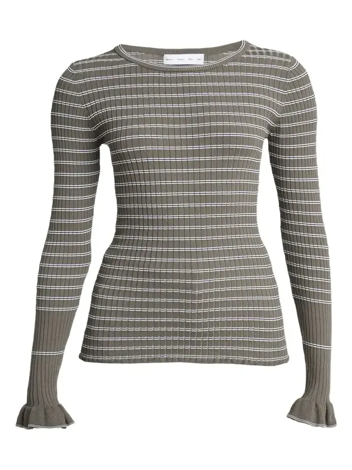 Yasmine Stripe Rib-Knit Sweater