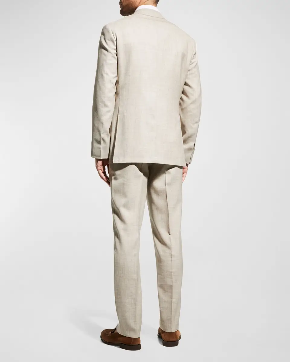 Canali Men's Solid Linen-Blend Suit | Thumbnail 3 Canali Men's Solid Linen-Blend Suit | Thumbnail 3