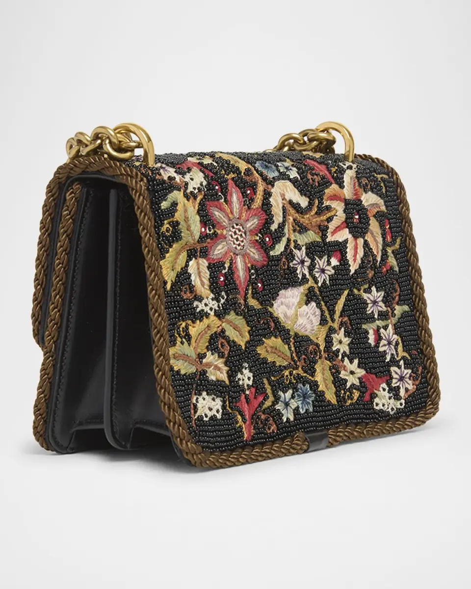 Valentino Garavani Vain Small VLOGO Floral Beaded Shoulder Bag | Thumbnail 2
