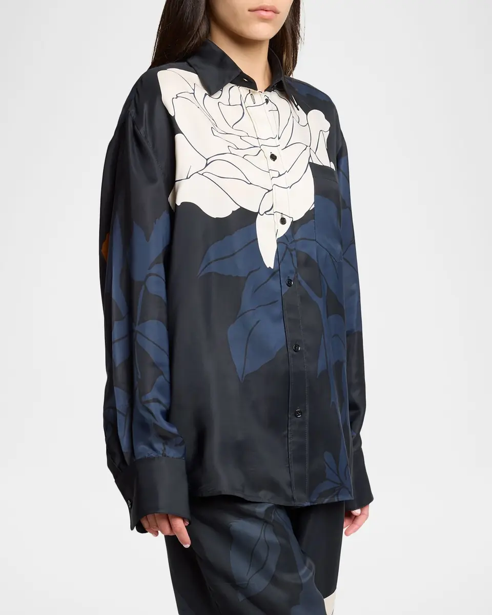 Victoria Beckham Floral-Print Pajama Shirt | Thumbnail 4 Victoria Beckham Floral-Print Pajama Shirt | Thumbnail 4