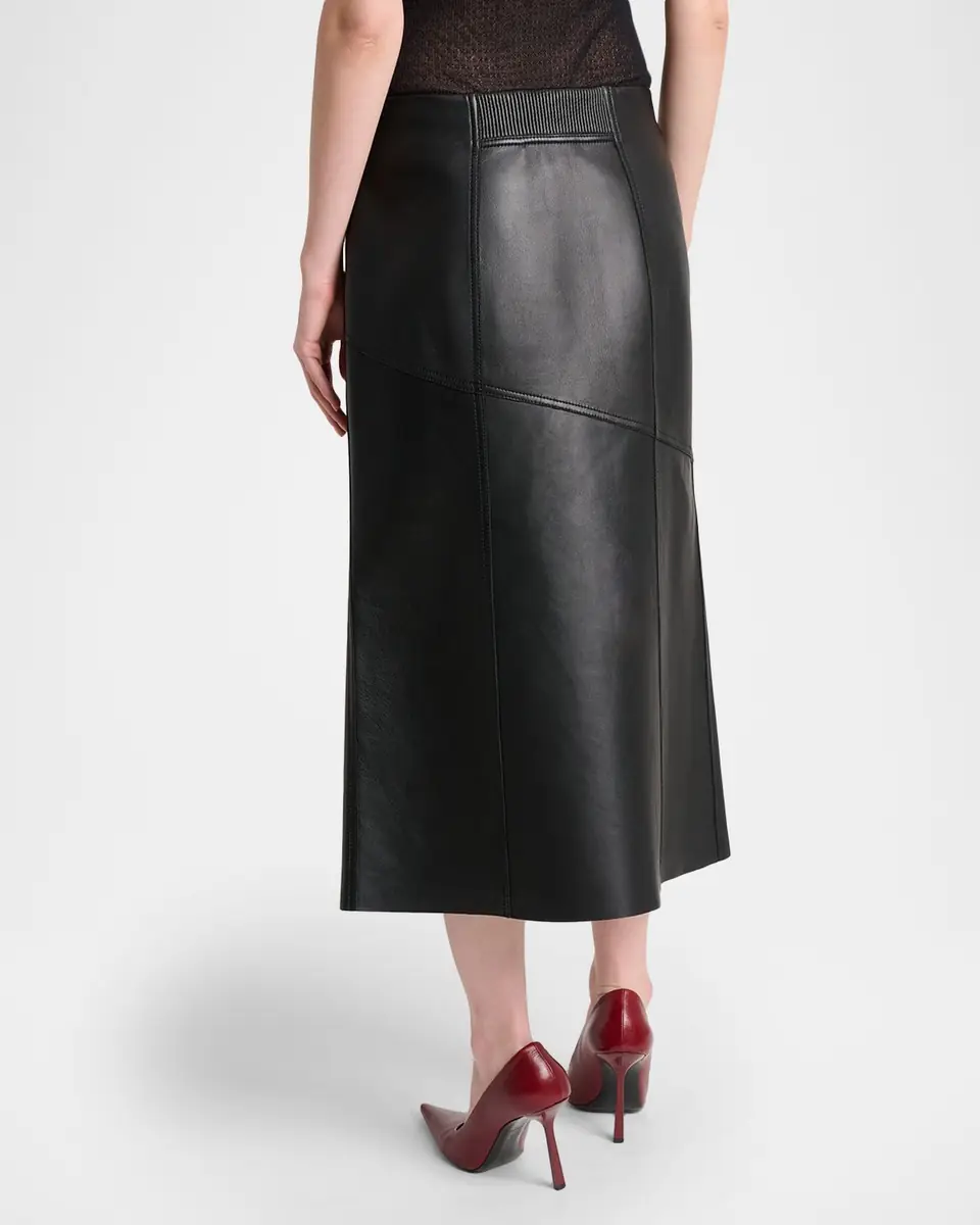 Victoria Beckham Paneled Leather Midi Skirt | Thumbnail 3 Victoria Beckham Paneled Leather Midi Skirt | Thumbnail 3