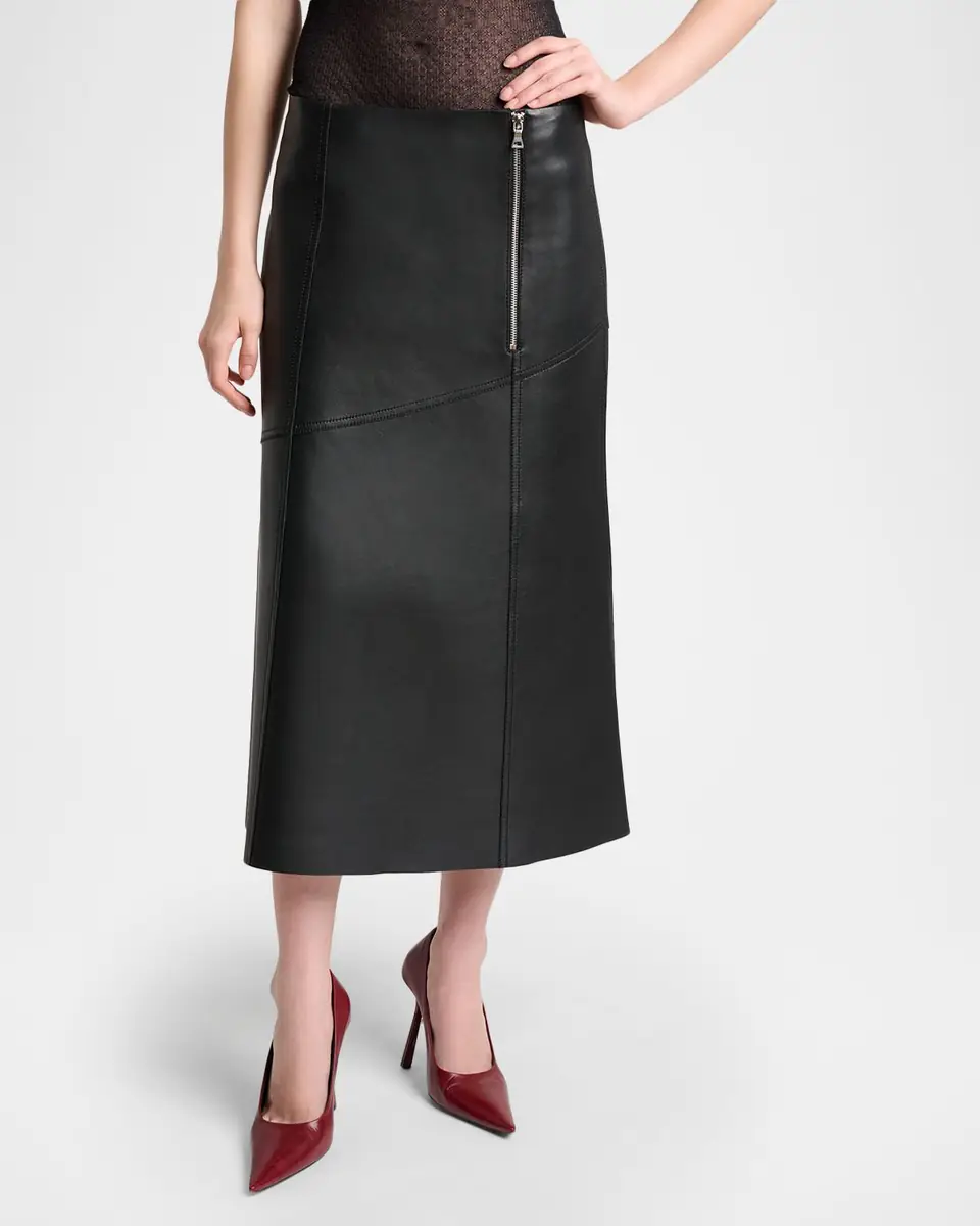 Victoria Beckham Paneled Leather Midi Skirt | Thumbnail 4 Victoria Beckham Paneled Leather Midi Skirt | Thumbnail 4