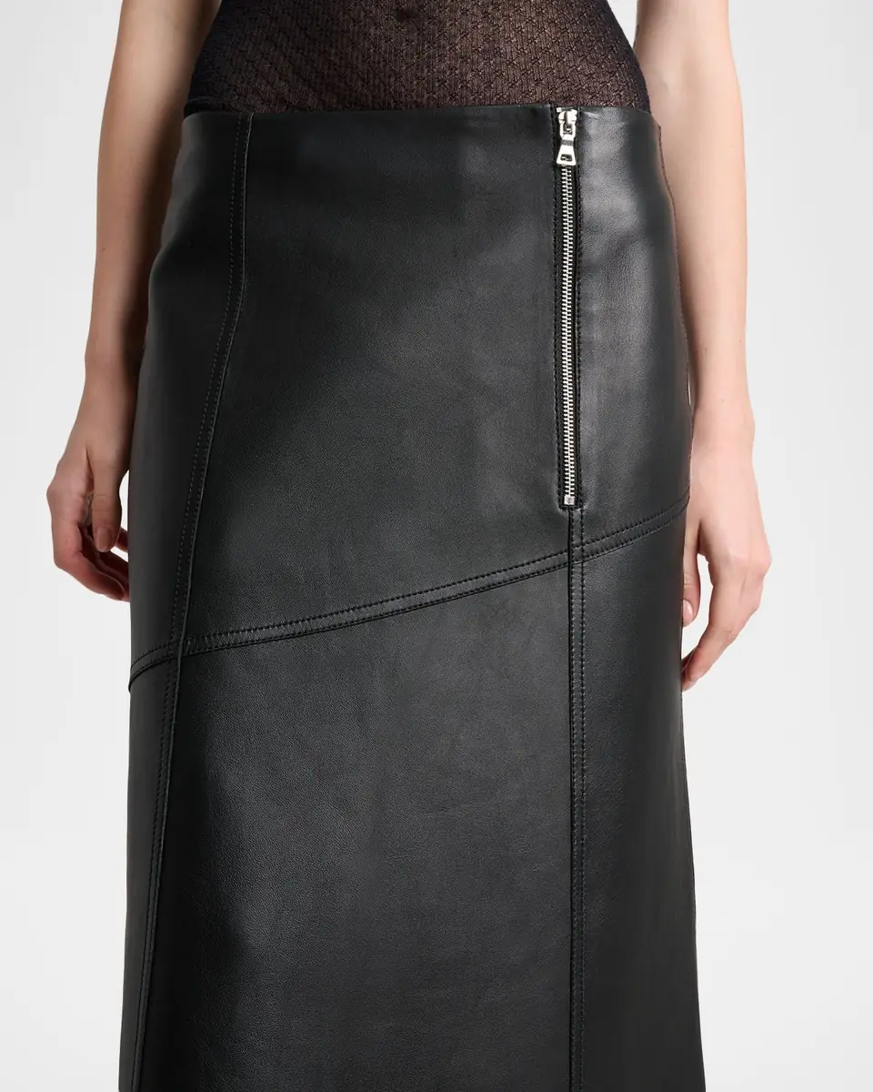 Victoria Beckham Paneled Leather Midi Skirt | Thumbnail 5 Victoria Beckham Paneled Leather Midi Skirt | Thumbnail 5
