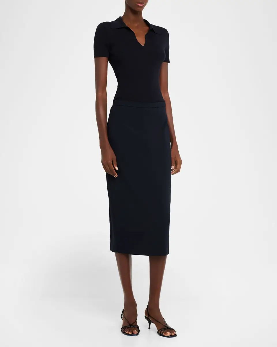 Max Mara Rib-Knit Wool Polo Shirt | Thumbnail 2 Max Mara Rib-Knit Wool Polo Shirt | Thumbnail 2