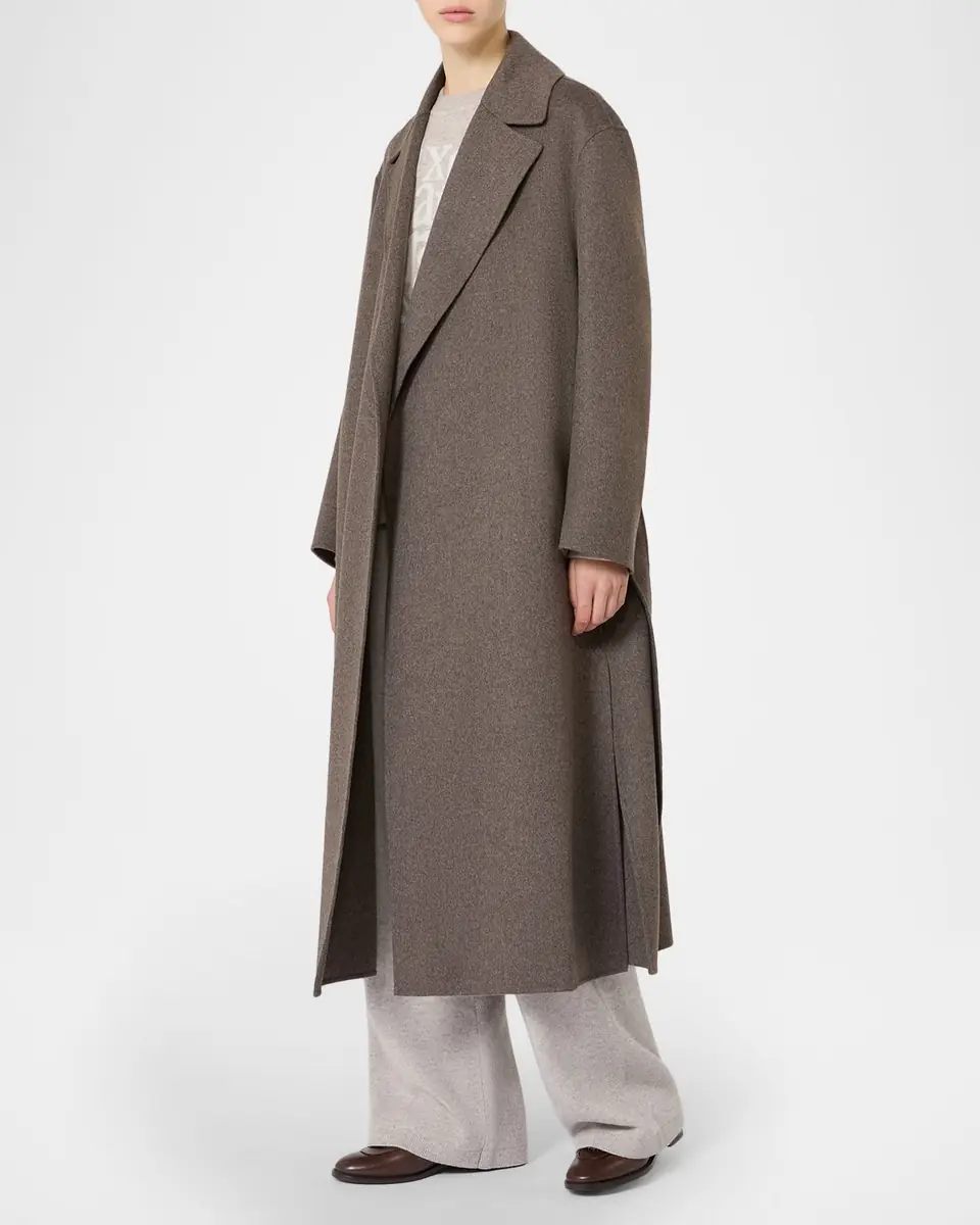 Max Mara Luna Wool Long Wrap Coat | Thumbnail 4 Max Mara Luna Wool Long Wrap Coat | Thumbnail 4
