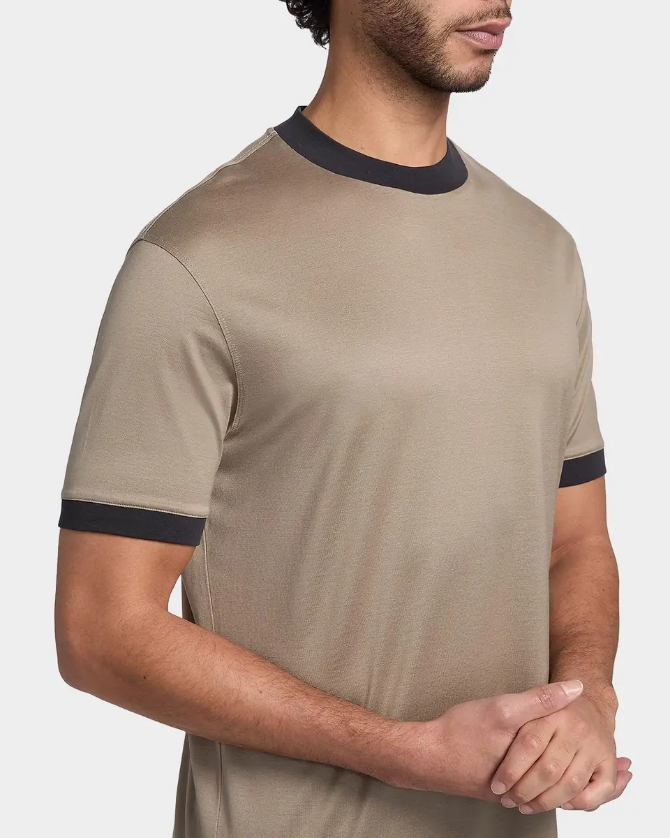 Emporio Armani Men's Lyocell and Cotton Contrast-Trim Crewneck T-Shirt | Thumbnail 4 Emporio Armani Men's Lyocell and Cotton Contrast-Trim Crewneck T-Shirt | Thumbnail 4