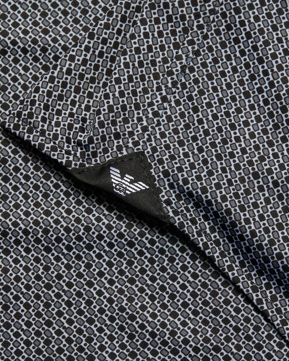 Emporio Armani Men's Polyester and Cotton Micro-Geometric Sport Shirt | Thumbnail 7 Emporio Armani Men's Polyester and Cotton Micro-Geometric Sport Shirt | Thumbnail 7