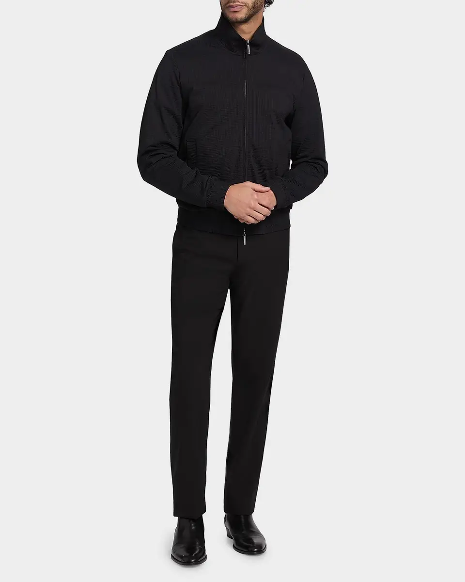 Emporio Armani Men's Seersucker Bomber Jacket | Thumbnail 2 Emporio Armani Men's Seersucker Bomber Jacket | Thumbnail 2