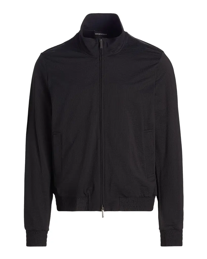 Emporio Armani Men's Seersucker Bomber Jacket | Image 1 Emporio Armani Men's Seersucker Bomber Jacket | Image 1